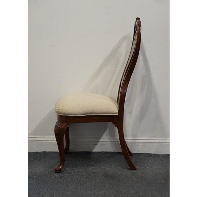 Late 20th Century Kincaid Furniture Solid Cherry Traditional Queen Anne Style Splat Back Dining Side Chair W. Shell Carving For Sale - Image 5 of 10