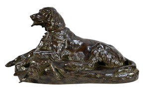 J-E. Masson, The Dog with a Hare, Early 1900s, Bronze