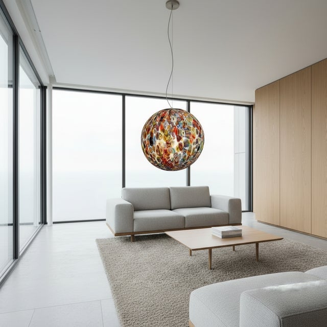 Contemporary Murano Suspension Pendant Light by 1295 Murano For Sale - Image 3 of 6