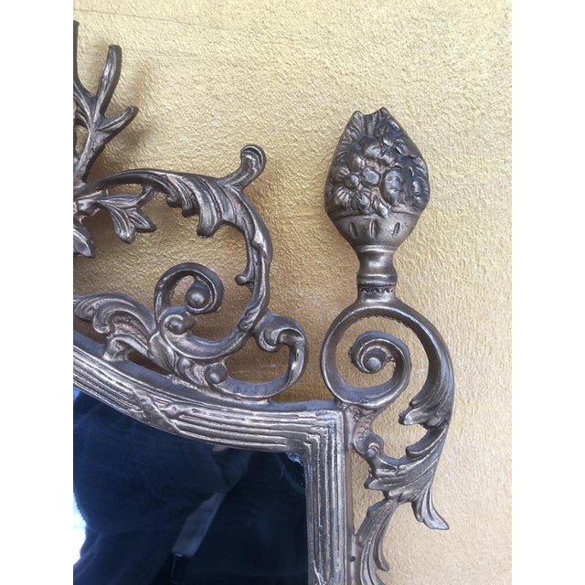 Metal 20th Century Baroque Mirror in Brass, Italy For Sale - Image 7 of 18