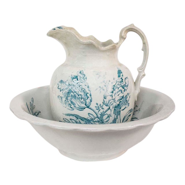 Vintage Wash Basin & Pitcher Warranted Sydney Chairish