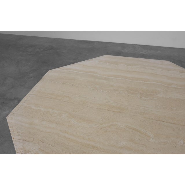 Mid-Century Italian Octagonal Travertine Dining Table, 1980s For Sale - Image 10 of 13