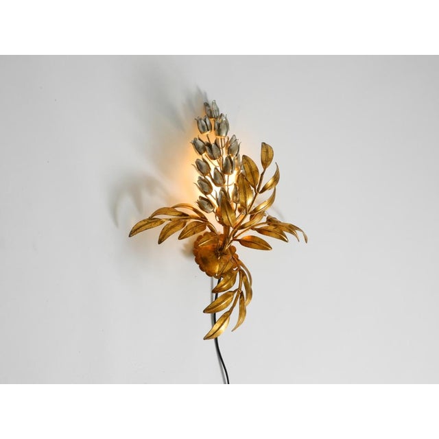 1970s Large Vintage Model Wisteria Gold-Plated Metal Wall Lamp by Hans Kögl, 1970s For Sale - Image 5 of 14