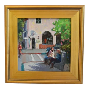 Silvio Silvestri, Carmel by the Sea California Oil Painting W/ Antiqued Gold Wood Frame