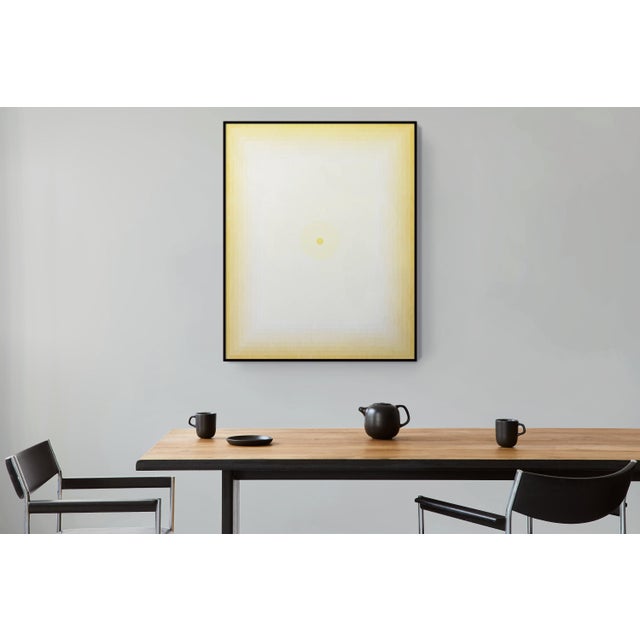Abstract Contemporary Abstract Acrylic on Canvas "Mesmerism (Naples Yellow Light) 2" by Andy Harwood For Sale - Image 3 of 4