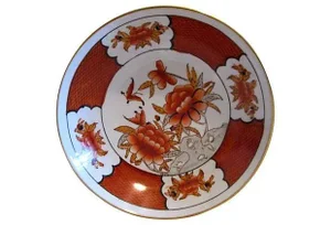 Vintage Chinese Brass-Encased Porcelain Bowl