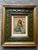 Vintage, mid century oil painting on wood panel of a woman with long hair. Signed to the lower right. In vintage ornate...
