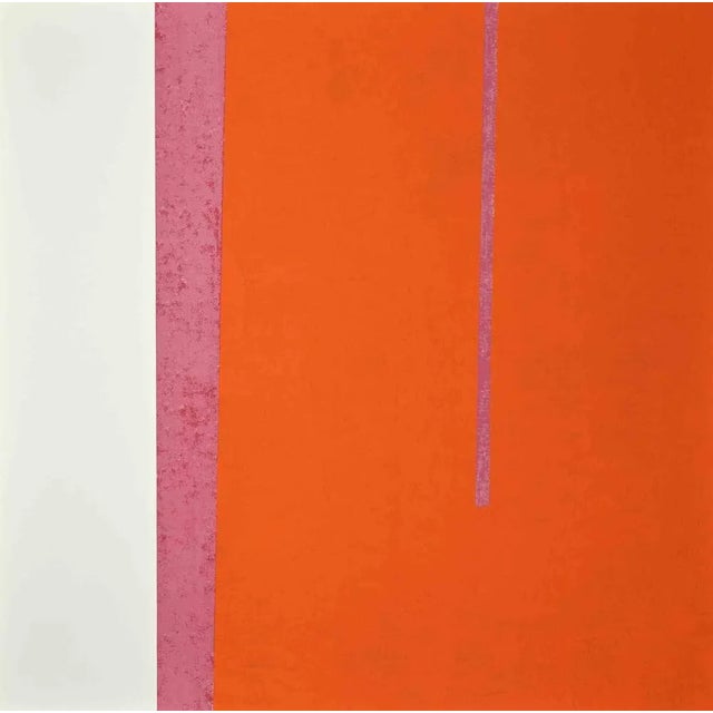 Green Cosmos - Orange is a lithograph realized by Eleni Zerva in 1971. Hand-signed and numbered on the back. Edition of...