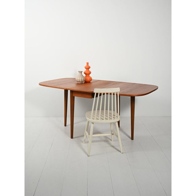 Scandinavian Folding Table with Two Extensions, 1950s For Sale - Image 3 of 13