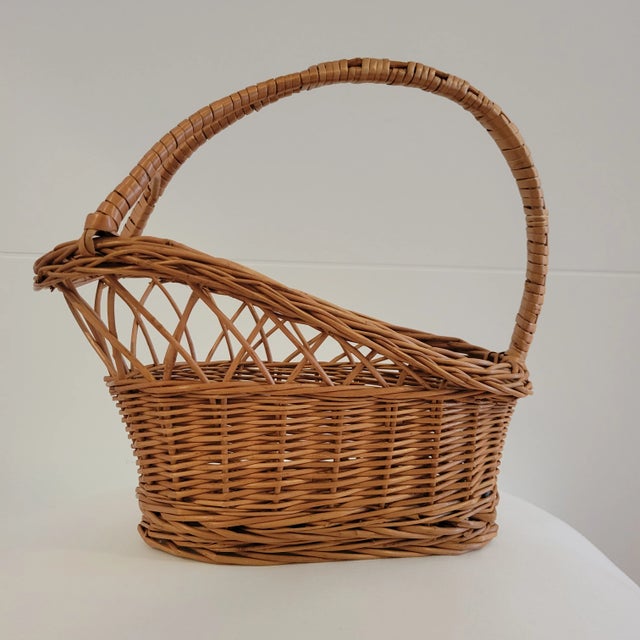 Vintage French Wicker Wine Bottle Holder For Sale - Image 11 of 11