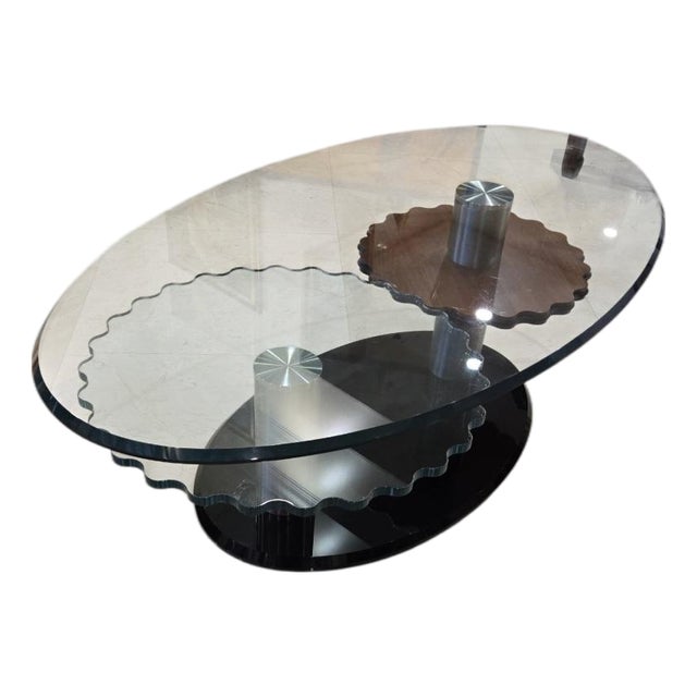 Late 20th Century Attributed to Roche Bobpois Cog Wheel Coffee Table Unsigned For Sale