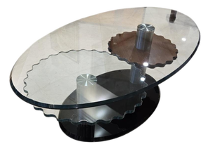Late 20th Century Attributed to Roche Bobpois Cog Wheel Coffee Table Unsigned