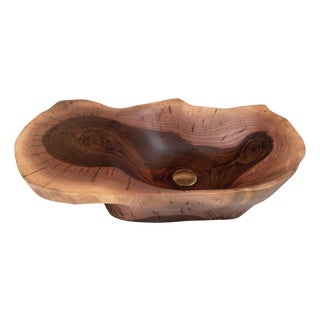 Banik Wood Bathroom Sink by Logniture For Sale