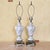 Mid 20th Century Pair of Vintage Italian Capodimonte Table Lamps – White & Gold 30" Ornate Ceramic Lighting For Sale - Image 5 of 18