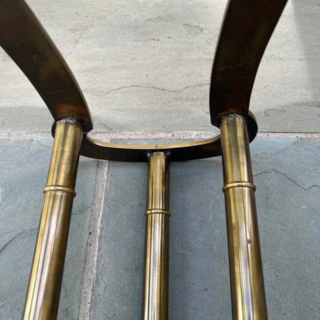 1970s Vintage Brass and Glass Racetrack Coffee Table by Bernhard Rohne for Mastercraft, Made in Italy For Sale - Image 11 of 13