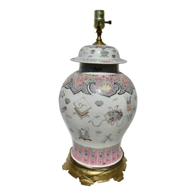 Early 18th Century Chinese Yongzheng Porcelain Ginger Jar Lamp For Sale