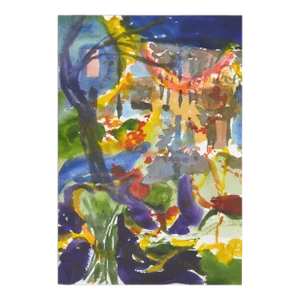 Abstract Cityscape Watercolor by Les Anderson