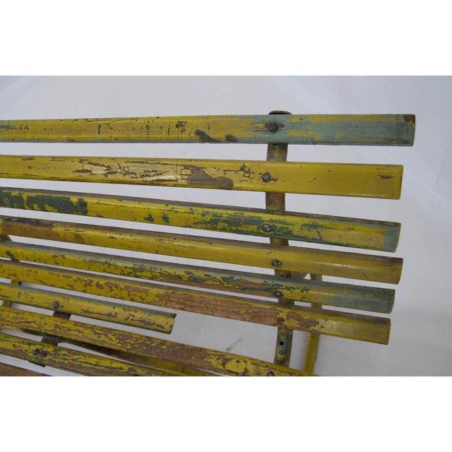Wood and Iron Bench, 1930s For Sale - Image 10 of 17