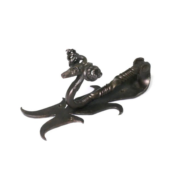 Mid 20th Century Wrought Iron Gothic Door Knocker in the Form of a Ram For Sale - Image 5 of 8