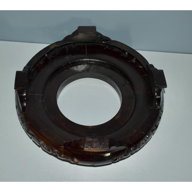 Antique Large Cloisonne Bowl W/Carved Wood Base For Sale In Philadelphia - Image 6 of 13