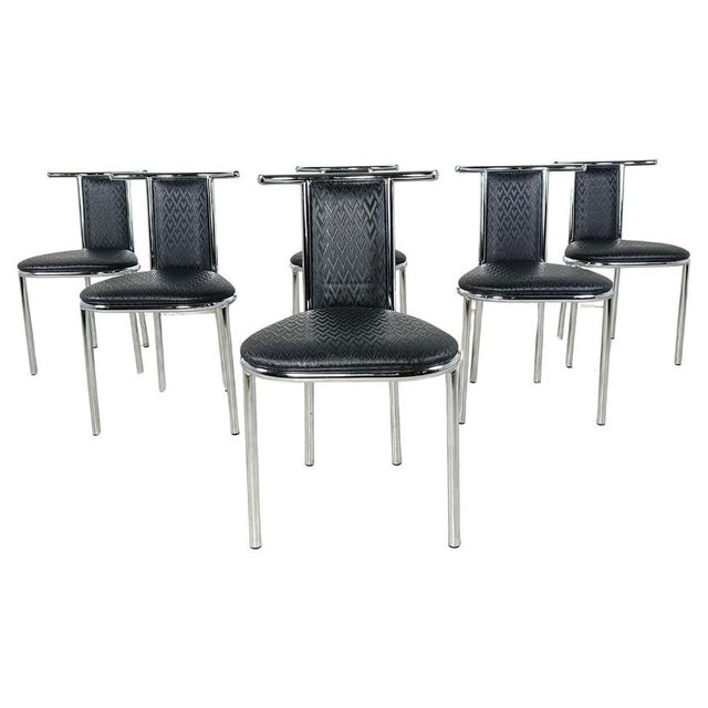 Vintage Postmodern Chrome Dining Chairs, 1980s, Set of 6 For Sale - Image 10 of 10