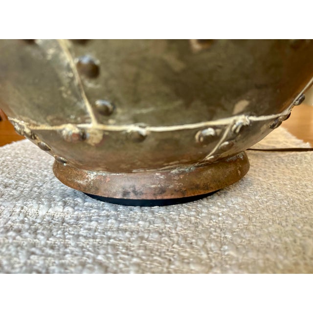 Brown Huge Vintage Chapman Patchwork Metal Lamp For Sale - Image 8 of 12