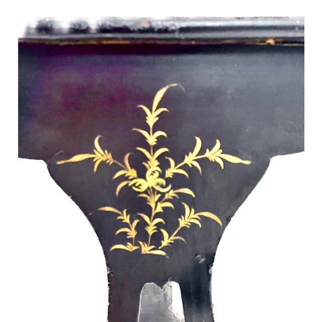 Wood Set of Four Antique Chinoiserie Nesting Tables For Sale - Image 7 of 12