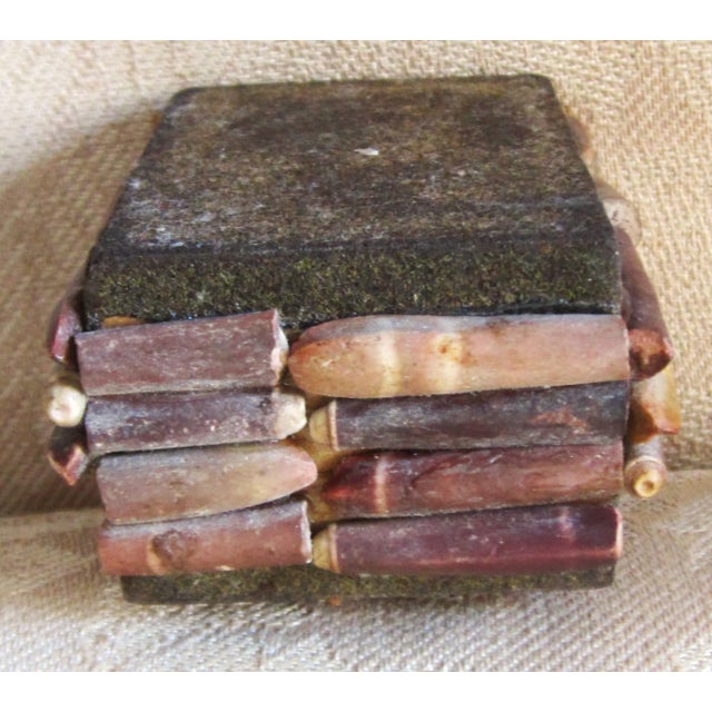 Mid 19th Century Antique Victorian Sailors Shell Box Art Jewelry Box For Sale - Image 4 of 6