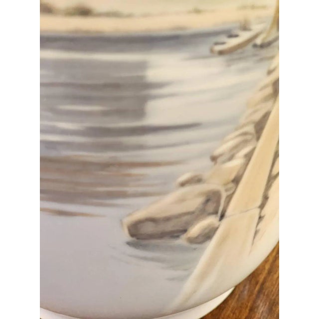 1970s Modern Organic Copenhagen Denmark Coastal Large Porcelain Vase For Sale - Image 5 of 10