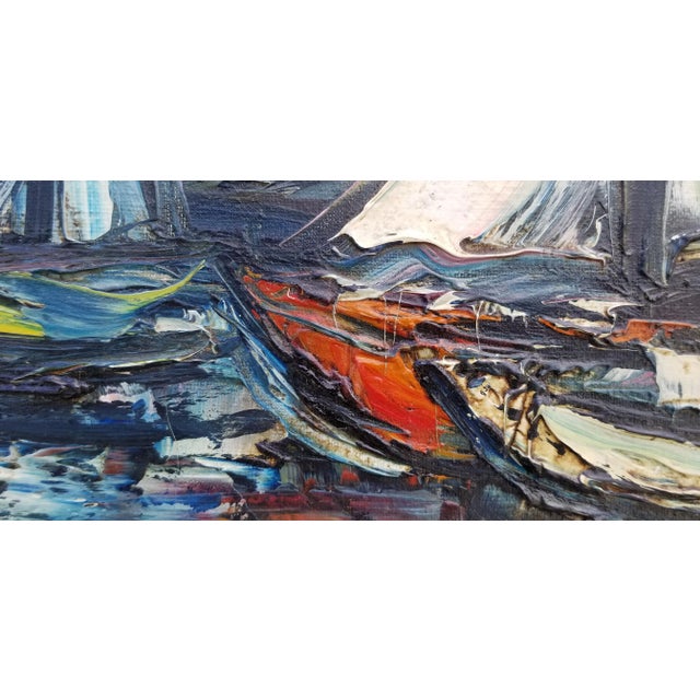 1960s Vintage Rural Bay Oil Impasto Landscape Painting For Sale In Miami - Image 6 of 13