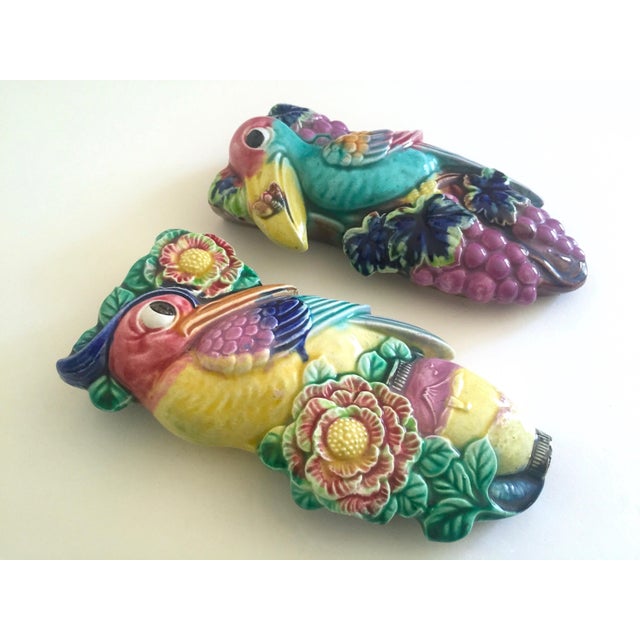 Art Deco Vintage 1940's Japan Art Pottery Hand Painted Birds Ceramic