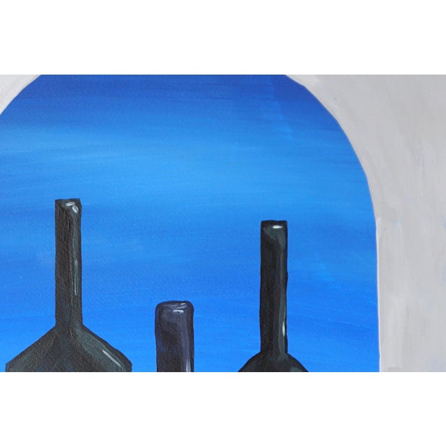 Black 1016, Modern Italian Still Life Painting, Backlit Window, Acrylic Paint on Watercolor Paper by Gio Bellagio For Sale - Image 8 of 8