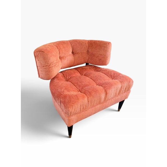 Mid 20th Century Mid Century Modern Billy Haines Tufted Velvet Lounge Chair For Sale - Image 5 of 5