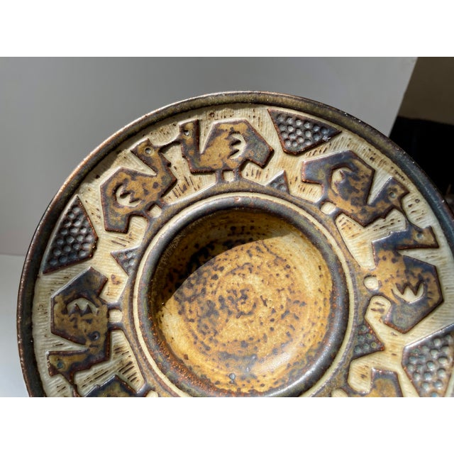 Royal Copenhagen Mid-Century Brutalist Glazed Stoneware Dish by Jørgen Mogensen for Royal Copenhagen, 1960s For Sale - Image 4 of 9