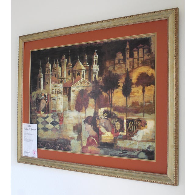 Transitional Peter Nixon “Arcadia” Signed Limited Edition Serigraph – Custom Gold Frame With Coa For Sale - Image 3 of 15
