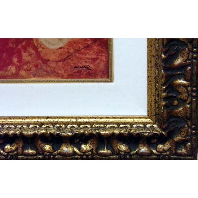 Orange Sunol Alvar "Contemplico De La Imatages" Hand Signed W/Custom Frame For Sale - Image 8 of 11