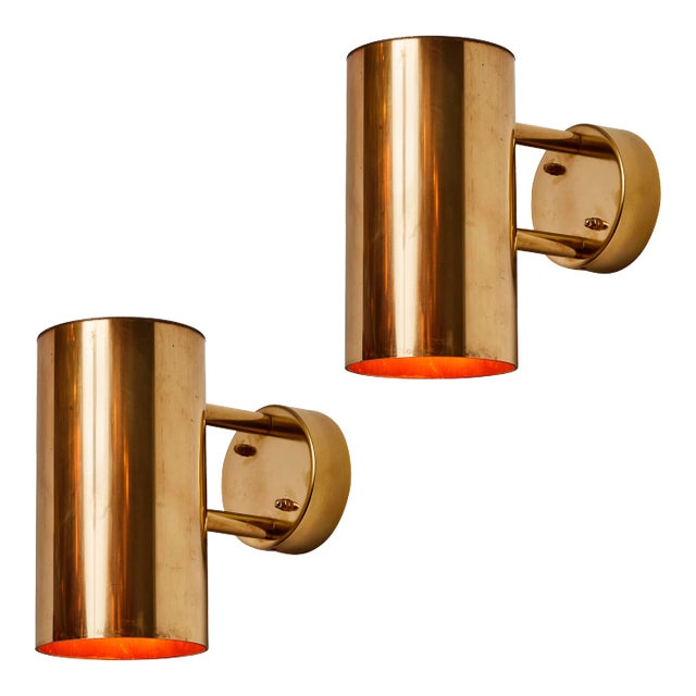 Hans-Agne Jakobsson C 627/110 'Rulle' Raw Brass Outdoor Sconces - a Pair For Sale