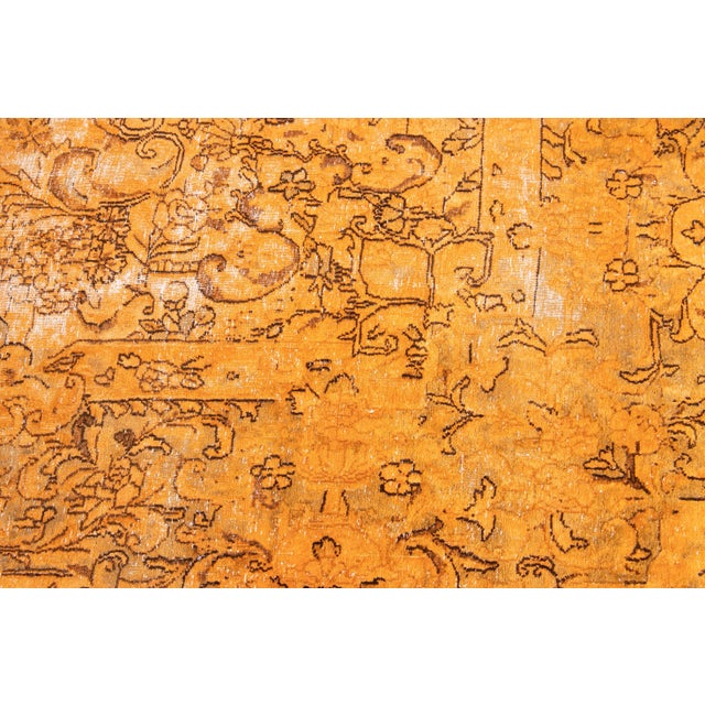 1940s Orange Vintage Persian Handmade Medallion Wool Rug For Sale - Image 5 of 7