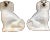 Pair of Early 20th Century White Staffordshire Porcelain Spaniel Dog Figurines With Glass Eyes For Sale - Image 10 of 10