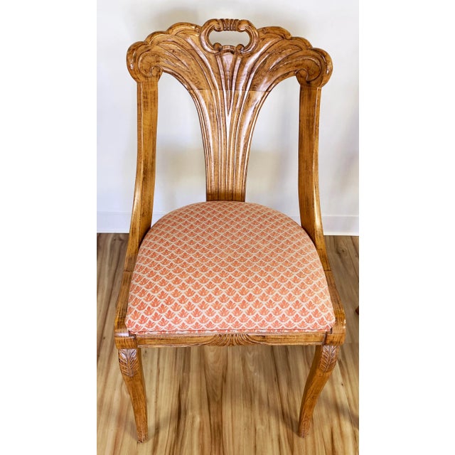 Vintage Carved Wood Fan Back Chair - Price Per Chair For Sale - Image 9 of 12