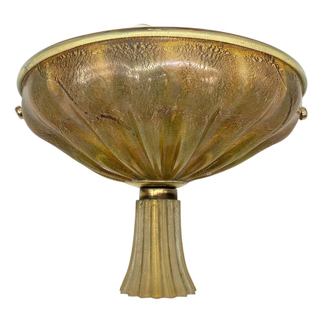 Murano Lamp in Etched Glass from Cenedese, 1960s For Sale