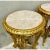 French Style Nesting Side Tables – Set of 2 With Beige Finish, Marble Tops & Gold Leaf Details For Sale - Image 4 of 6