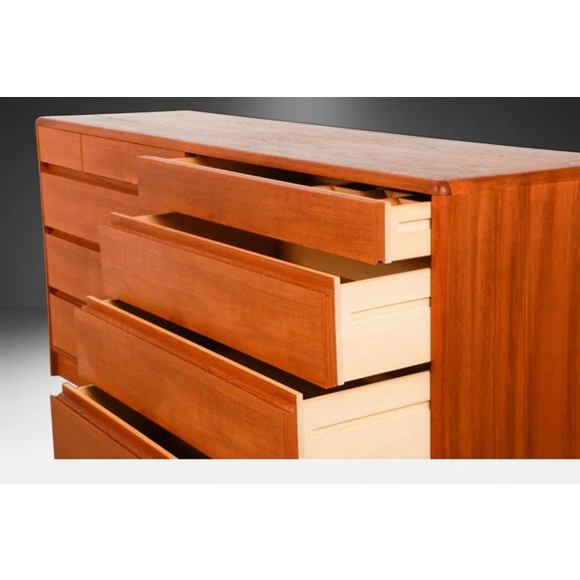 Mid-Century Modern Mid Century Danish Modern Teak 10 Drawer Dresser Denmark For Sale - Image 3 of 14