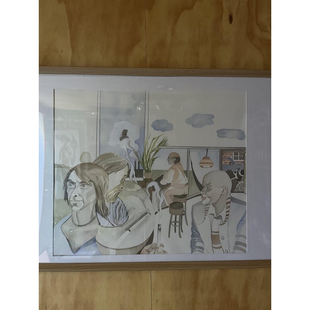 Doenja Willeman, Hotel Waldeck Goes Up in Smoke, 1990s, Gouache and Watercolor For Sale - Image 4 of 9