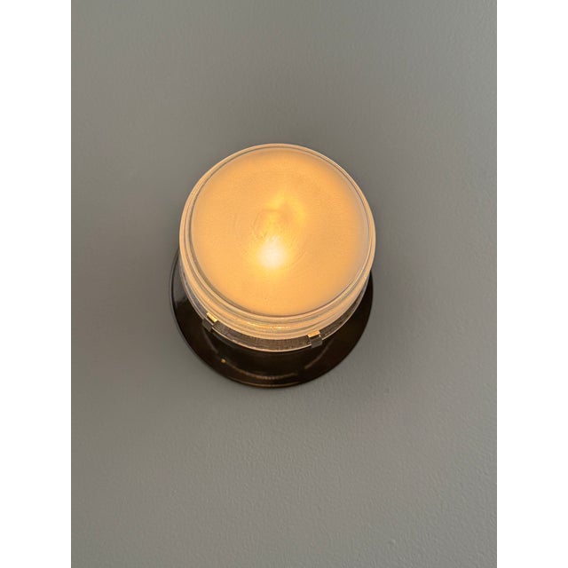 Pair of Joe Colombo Black 'Fresnel' Glass and Metal Indoor/Outdoor Wall Lamps for Oluce For Sale - Image 10 of 13