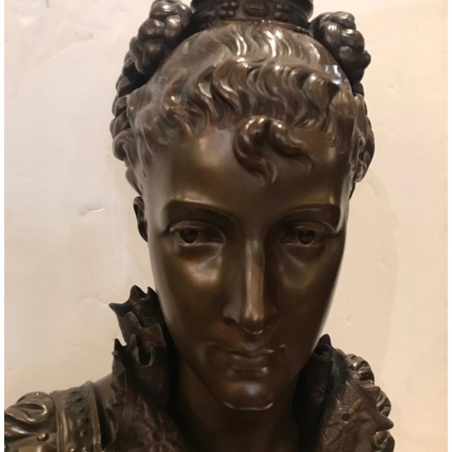 Metal Late 19th Century "Raphaella" Bronze Bust by Vincent-Desire Faure de Brousse For Sale - Image 7 of 13