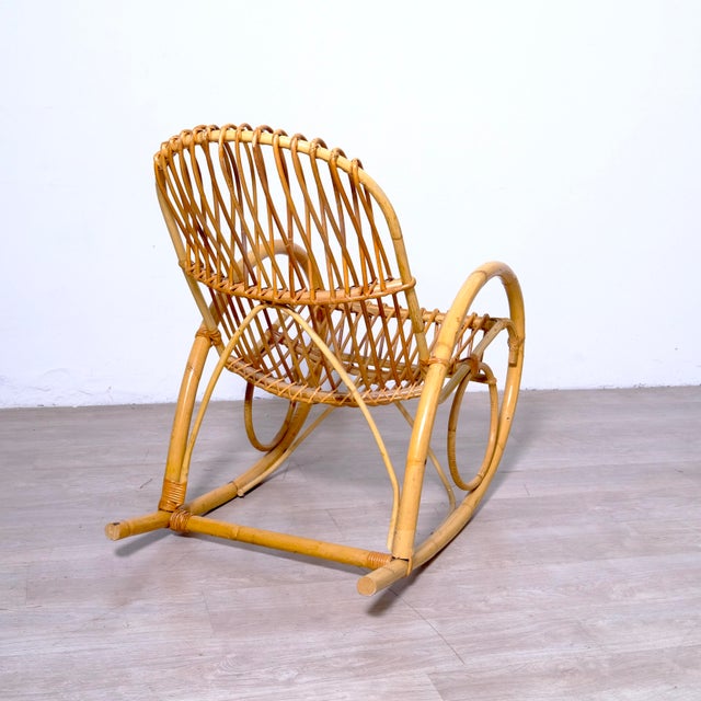 Bamboo Rocking Chair, 1970s For Sale - Image 11 of 16