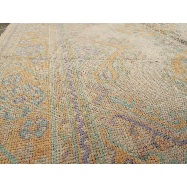 Rustic Galerie Shabab Collection Early 20th Century Turkish Oushak Room Size Carpet For Sale - Image 3 of 7