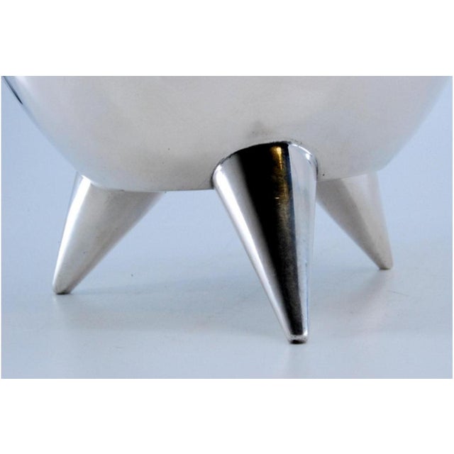 Silver Pot with Engraved Floral Motifs and Resting on Three Feet For Sale - Image 10 of 11