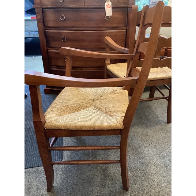 English Set of English Ladder Back Chairs, 2 Arm and 4 Side Chairs For Sale - Image 3 of 9